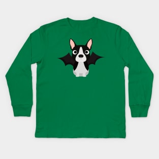 Boston Terrier Halloween Kids Long Sleeve T-Shirt